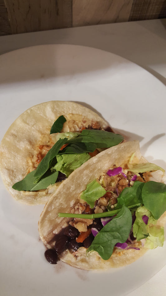 Chopped Olive Walnut Tacos