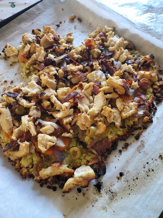 Chicken Bacon Sweet Potato Pizza