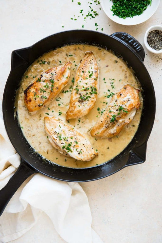 Chicken with White Wine Tarragon Sauce