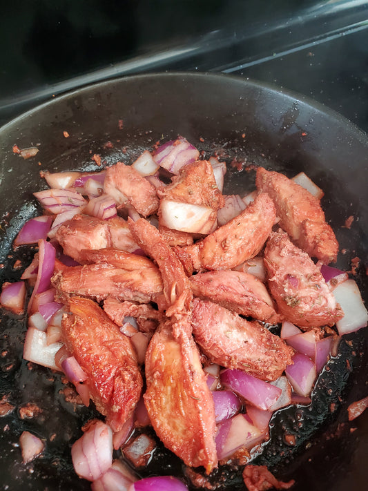 Beet Juice Braised Chicken with Onions