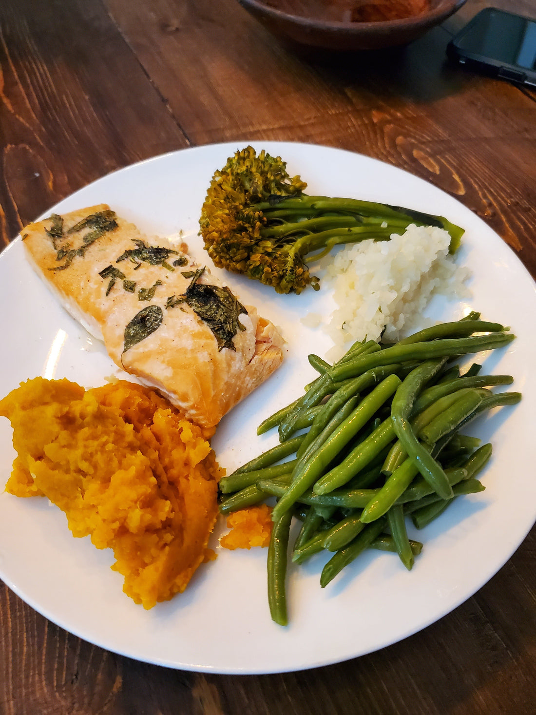 Salmon with Marjoram Rosemary and Basil